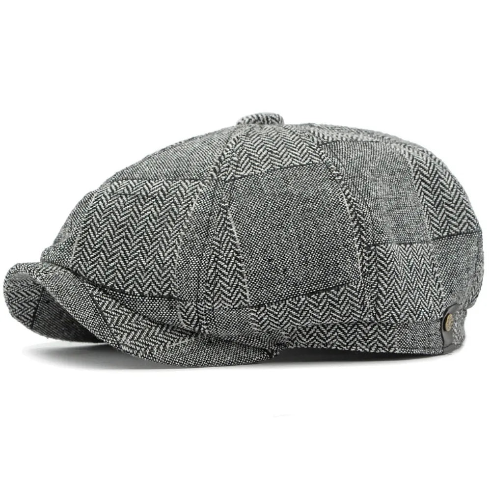 J&J Herringbone Patchwork Newsboy Cap