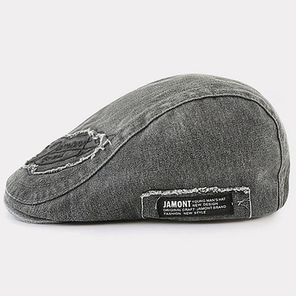 Jamont Scratched Cotton Flat Cap