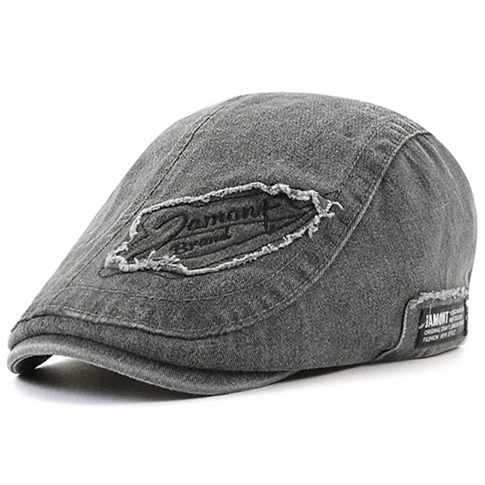 Jamont Scratched Cotton Flat Cap