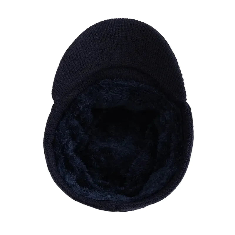 Jeans Knitted Visor Beanie Cap