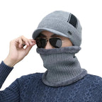 Jeans Knitted Visor Beanie Cap