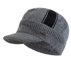 Jeans Knitted Visor Beanie Cap