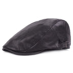 Jerome Leather Flat Cap