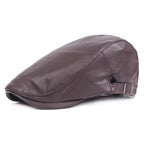 Jerome Leather Flat Cap