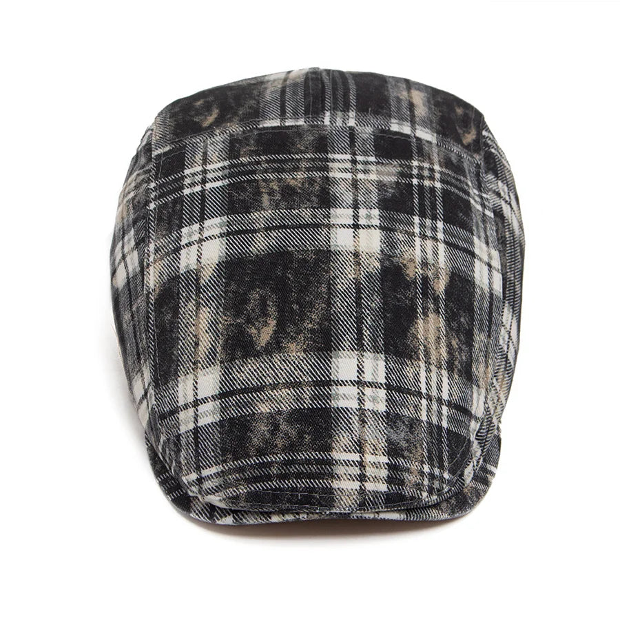 Johnson Plaid Distressed Flat Cap