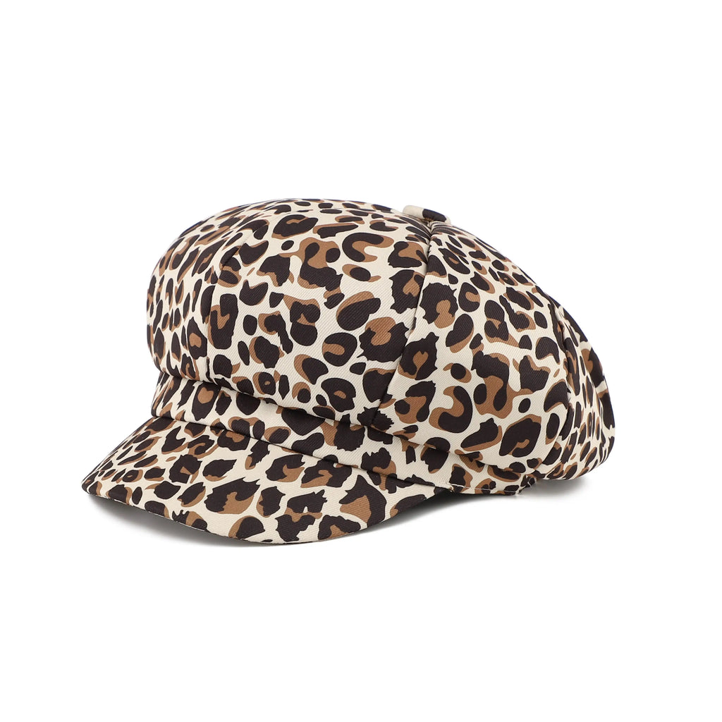 Jolene Women Animal Print 8-Panels Newsboy Cap