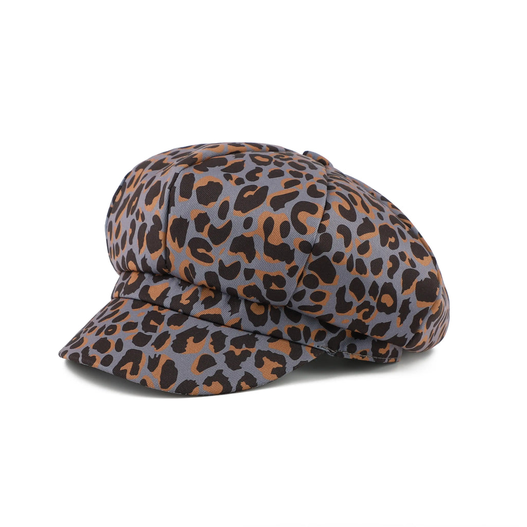 Jolene Women Animal Print 8-Panels Newsboy Cap
