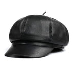 Joliet Genuine Leather Newsboy Cap