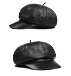 Joliet Genuine Leather Newsboy Cap