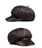Joliet Genuine Leather Newsboy Cap