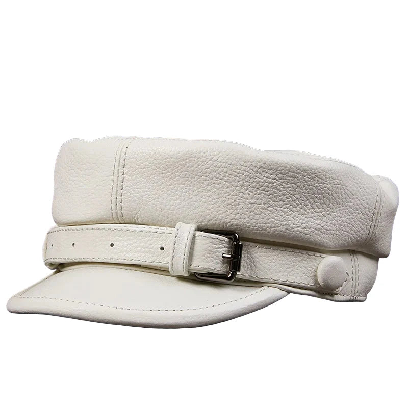 Joliette Genuine Leather Sailor Cap