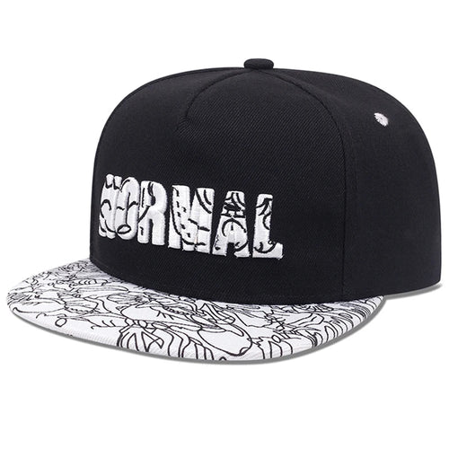 Black Abstract Snapback Cap back view