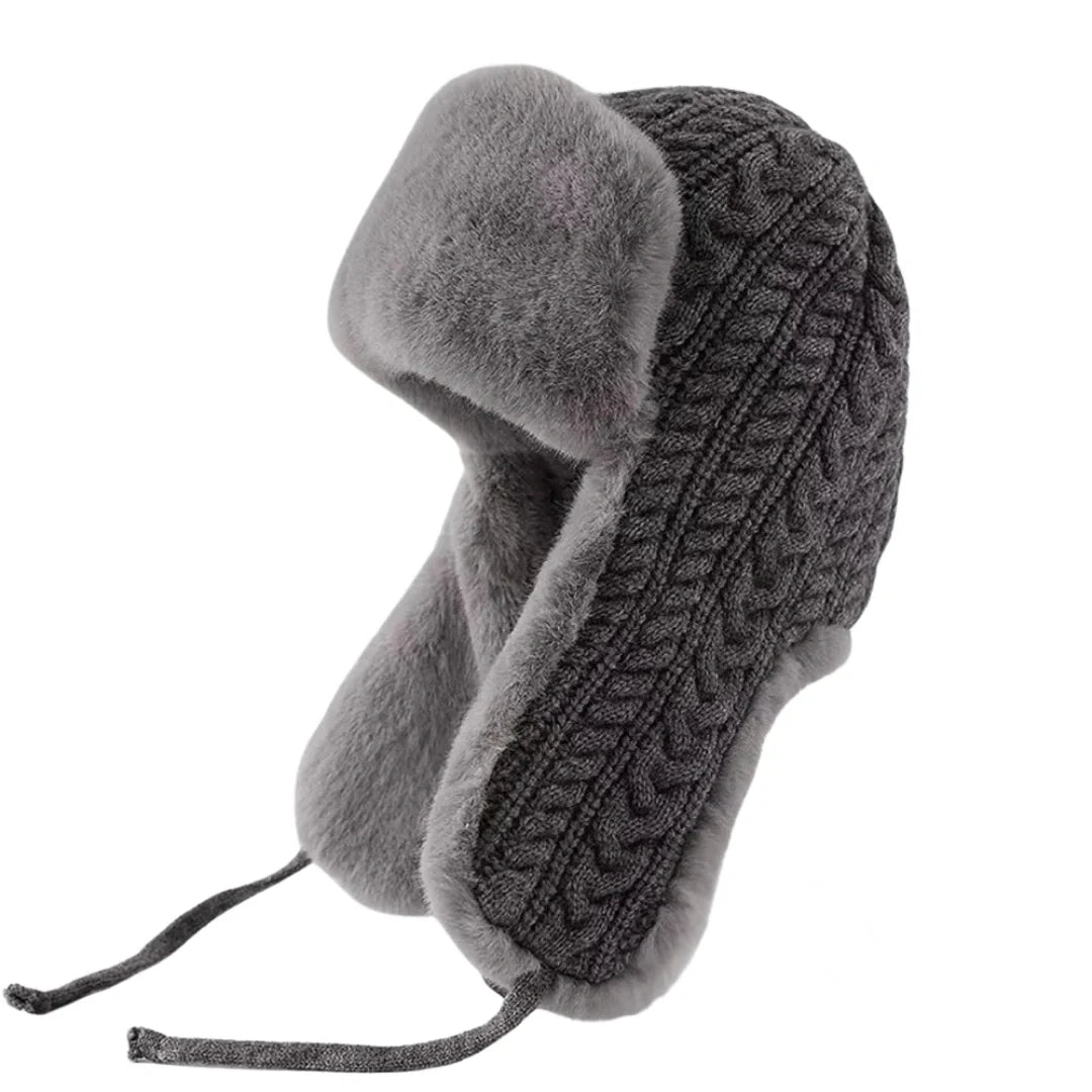 Kansas Winter Knitted Fur Trapper Bomber Hat