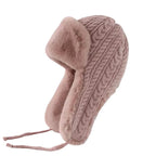 Kansas Winter Knitted Fur Trapper Bomber Hat
