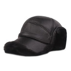 Kazan Winter Earflaps Leather Baseball Cap