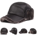 Kazan Winter Earflaps Leather Baseball Cap