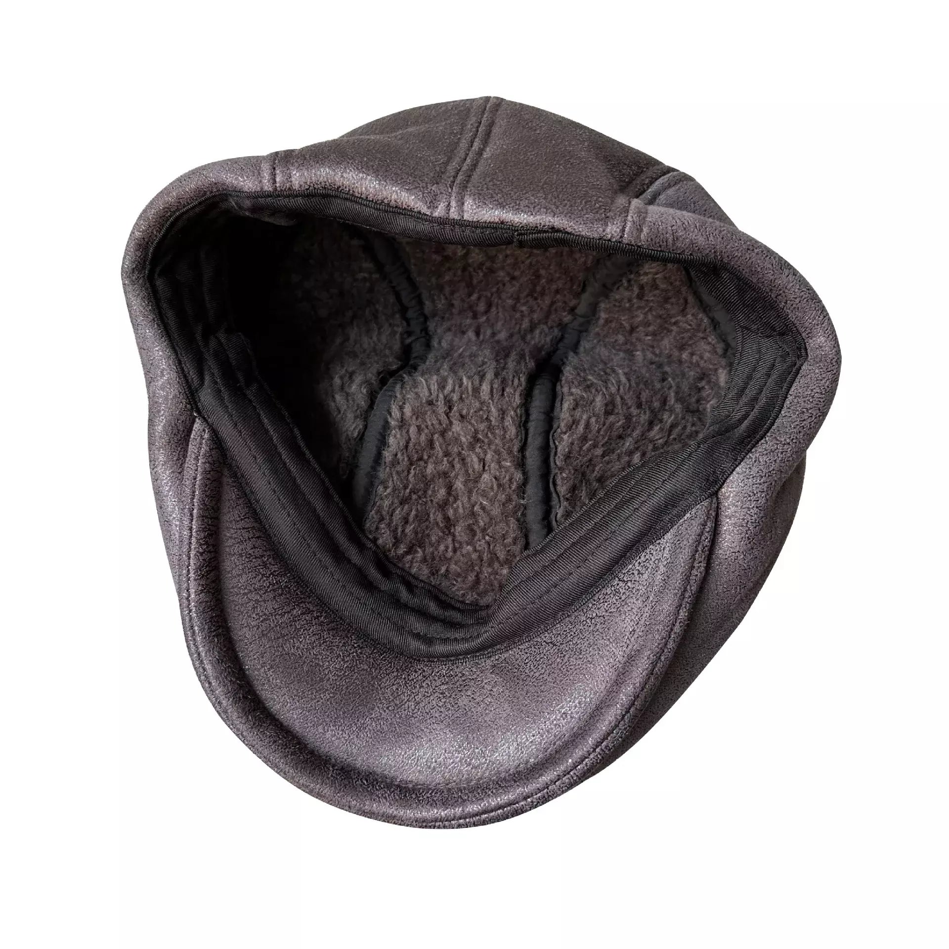 Kearney Vintage Coffee Leather Flat Cap