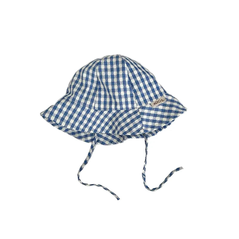 Kids Summer Beach Plaid Bucket Hat
