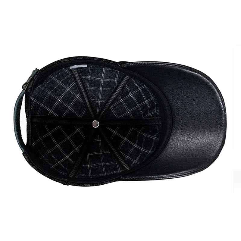 Kingsley Cubes Genuine Leather Baseball Cap