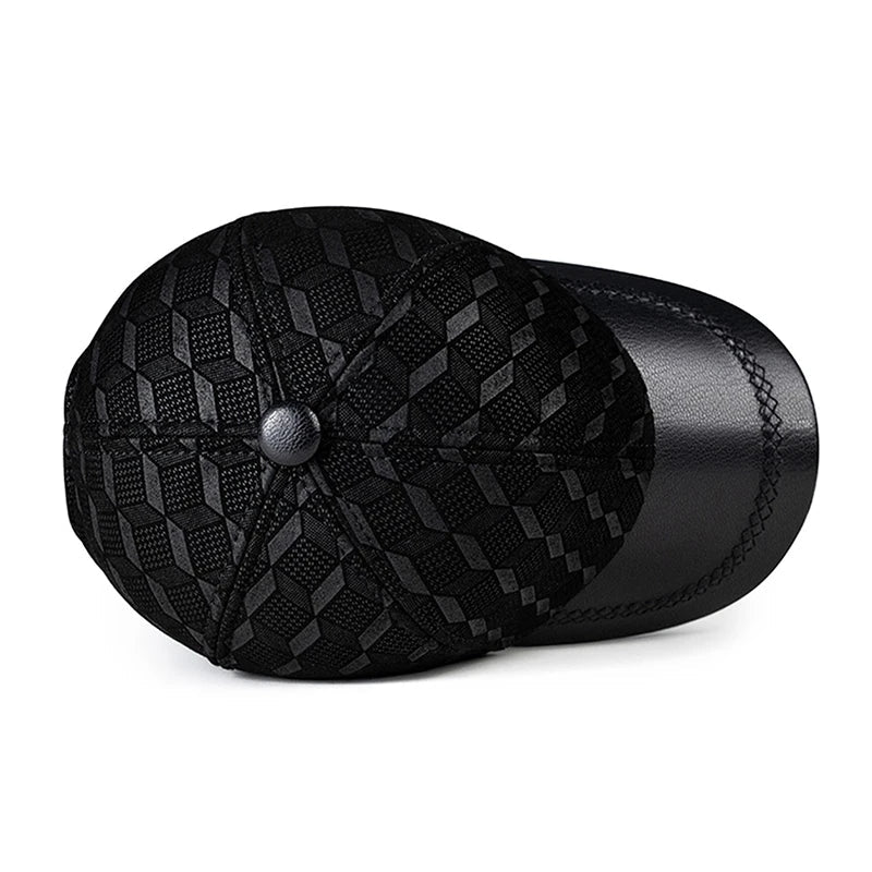 Kingsley Cubes Genuine Leather Baseball Cap