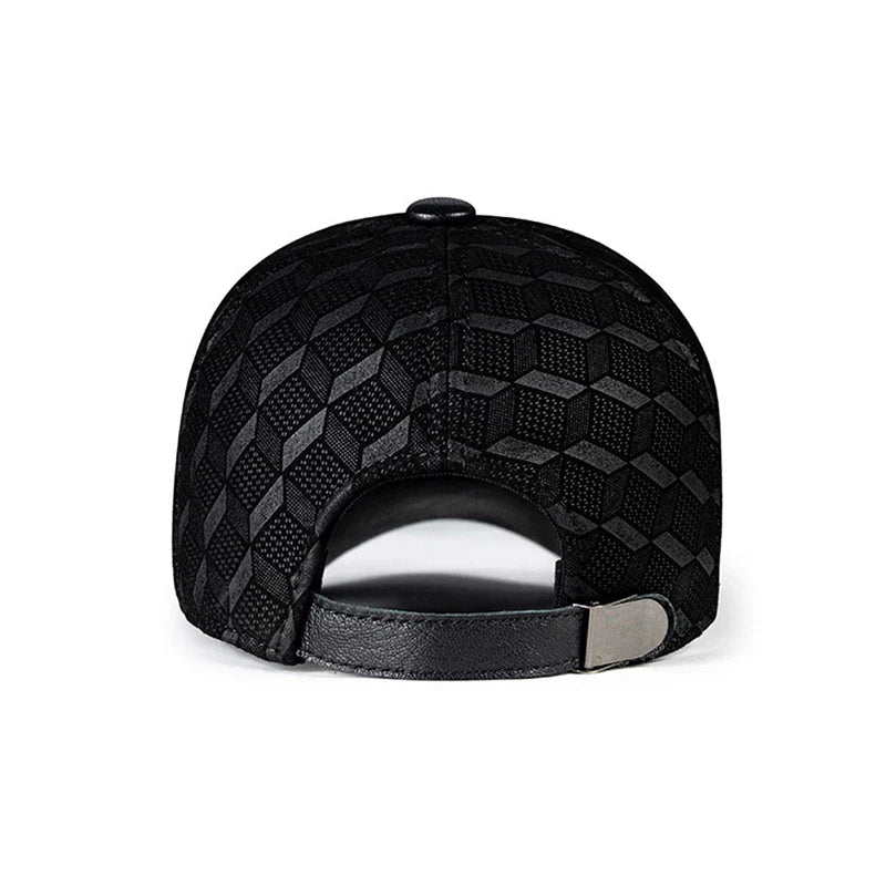 Kingsley Cubes Genuine Leather Baseball Cap