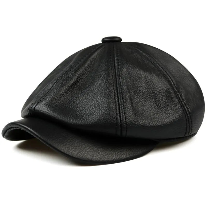 Kingsville Genuine Leather Newsboy Cap