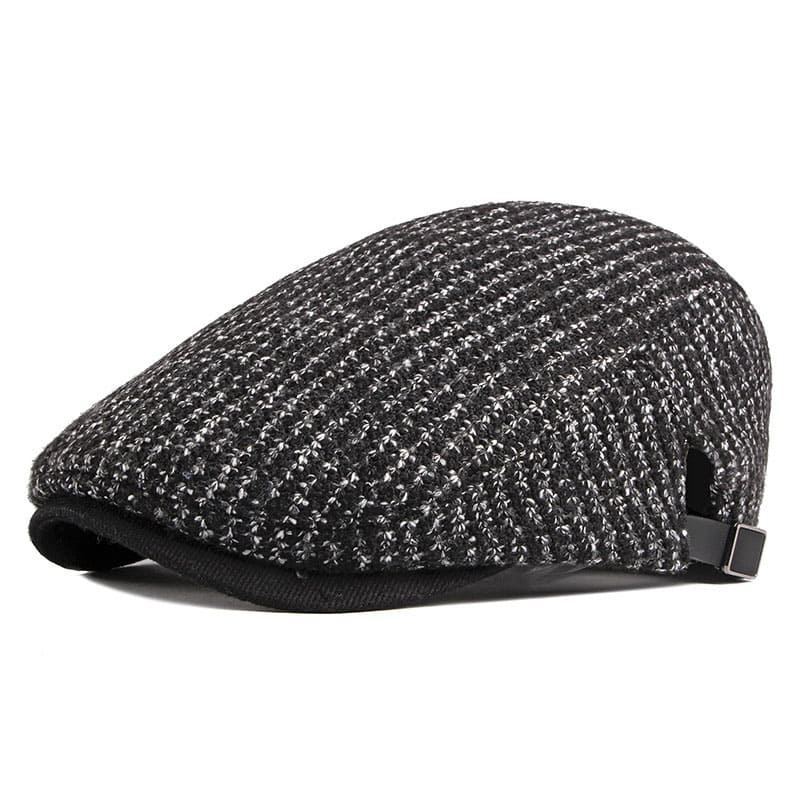 Knitted Striped Cotton Flat Cap