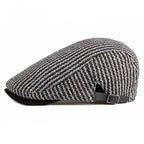 Knitted Striped Cotton Flat Cap