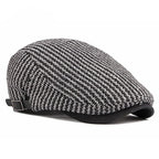 Knitted Striped Cotton Flat Cap