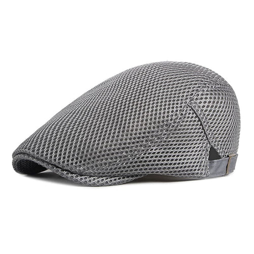 Gray Breathable Mesh Flat Cap