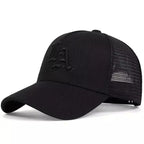 LA Black Embroidered Trucker Cap