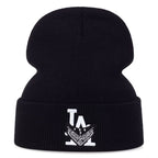 LA Crimes Black Cotton Beanie