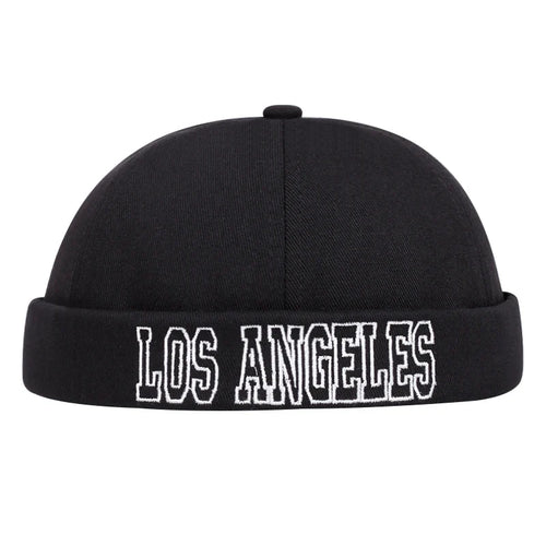 Black Brimless Docker Cap
