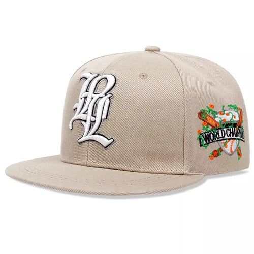 Beige Classic Snapback Cap back view