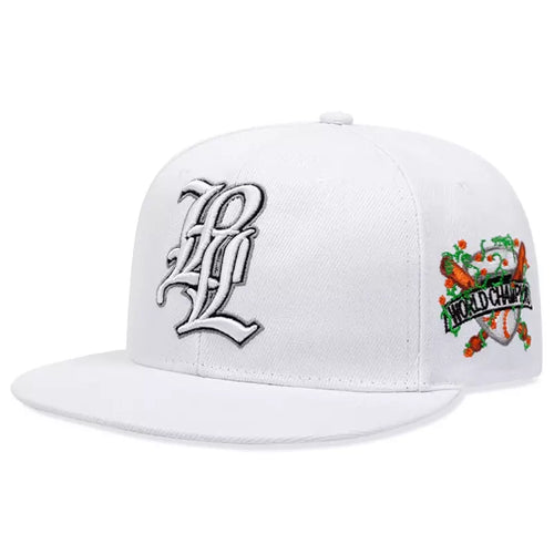 White Classic Snapback Cap back view