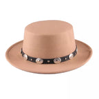Beige cotton boater hat – classic cotton boater hat