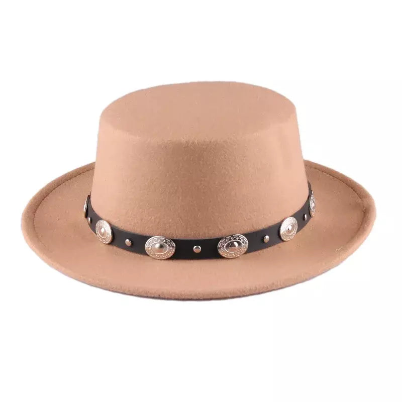 Beige cotton boater hat – classic cotton boater hat