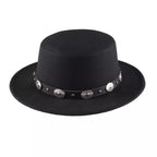 Black cotton boater hat – classic cotton boater hat