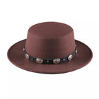 Coffee brown cotton boater hat – classic cotton boater hat