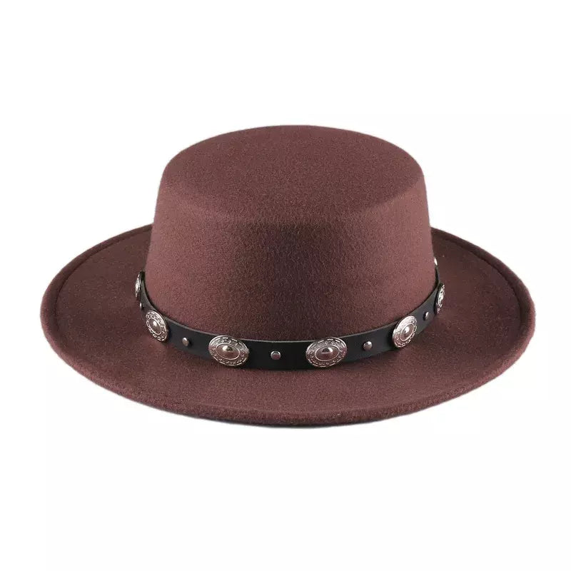 Coffee brown cotton boater hat – classic cotton boater hat