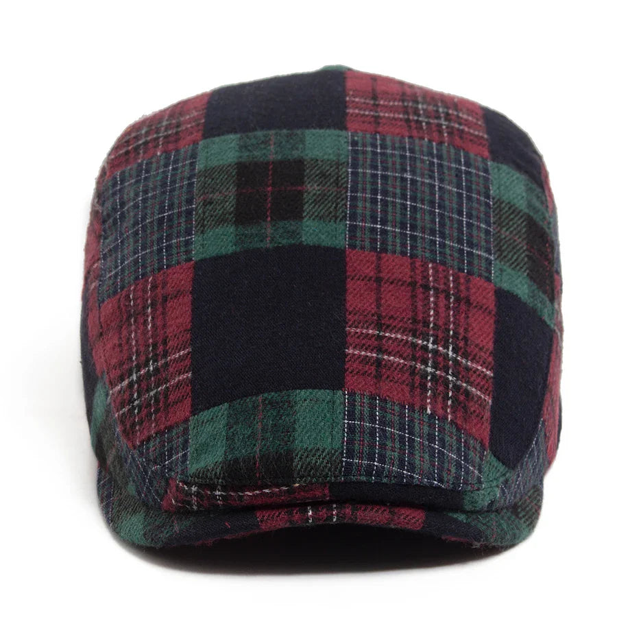Lamarck Patchwork Tartan Flat Cap