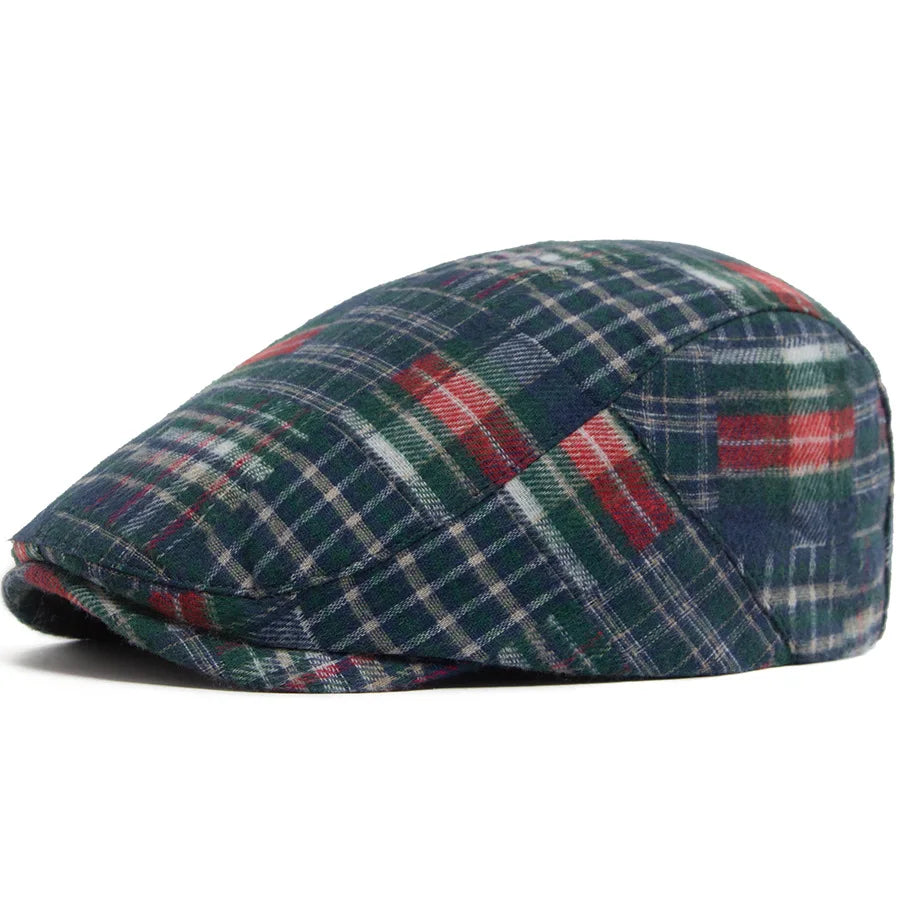 Lamarck Patchwork Tartan Flat Cap