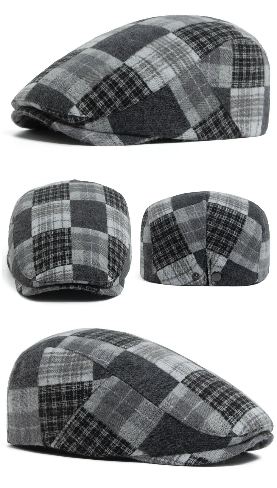 Lamarck Patchwork Tartan Flat Cap