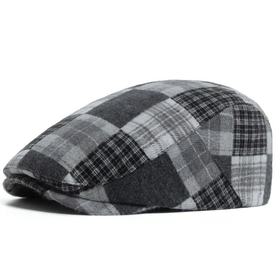 Lamarck Patchwork Tartan Flat Cap