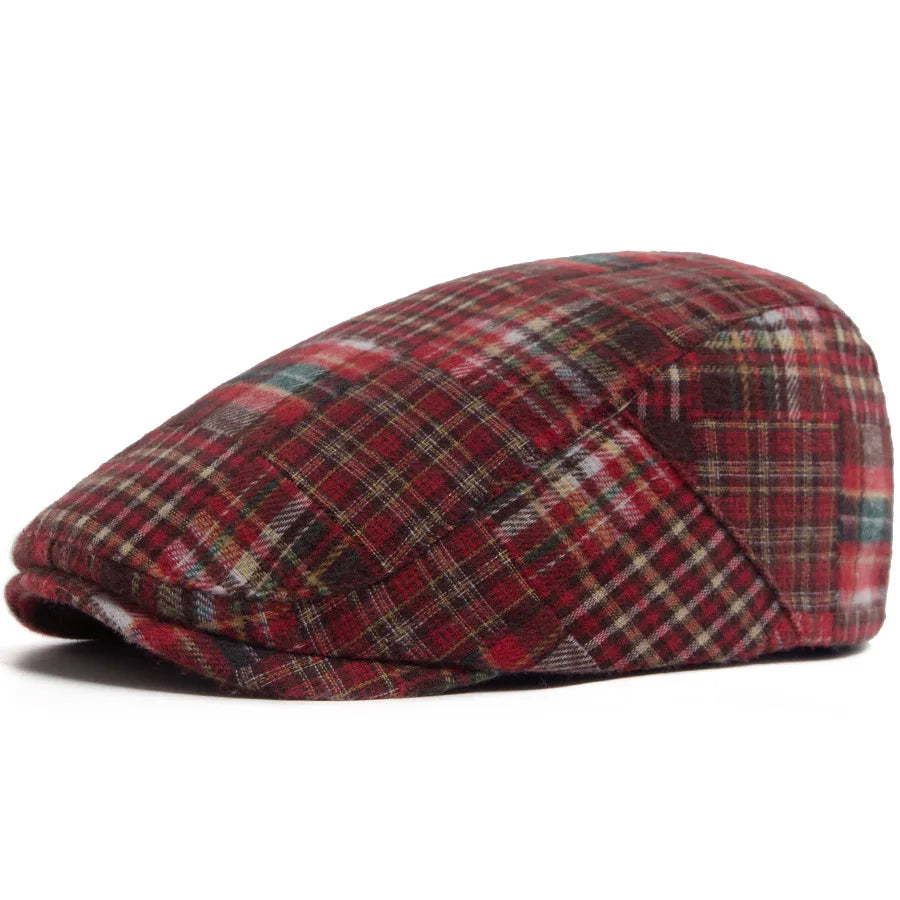 Lamarck Patchwork Tartan Flat Cap