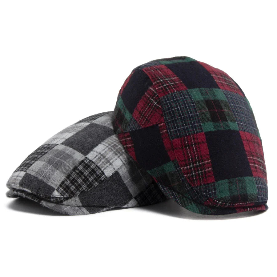 Lamarck Patchwork Tartan Flat Cap