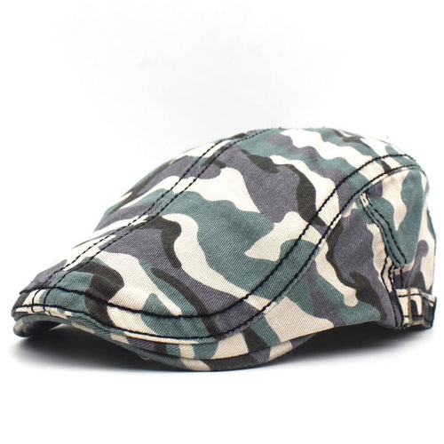 Gray Camouflage Flat Cap