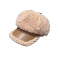 Laurent Women Plush Leather 8-Panels Baseball Cap