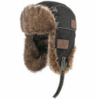 Laurenclay Winter Fur Leather Bomber Hat