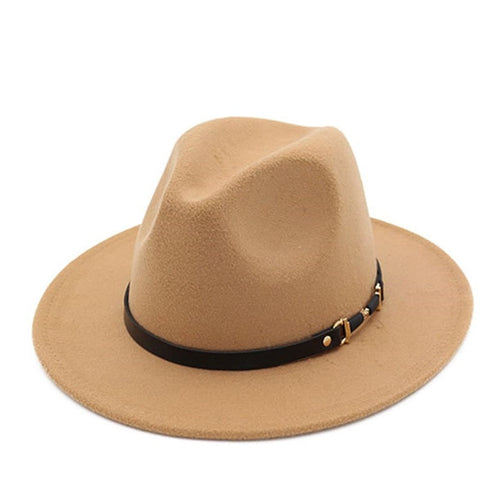 Beige Classic Fedora Hat